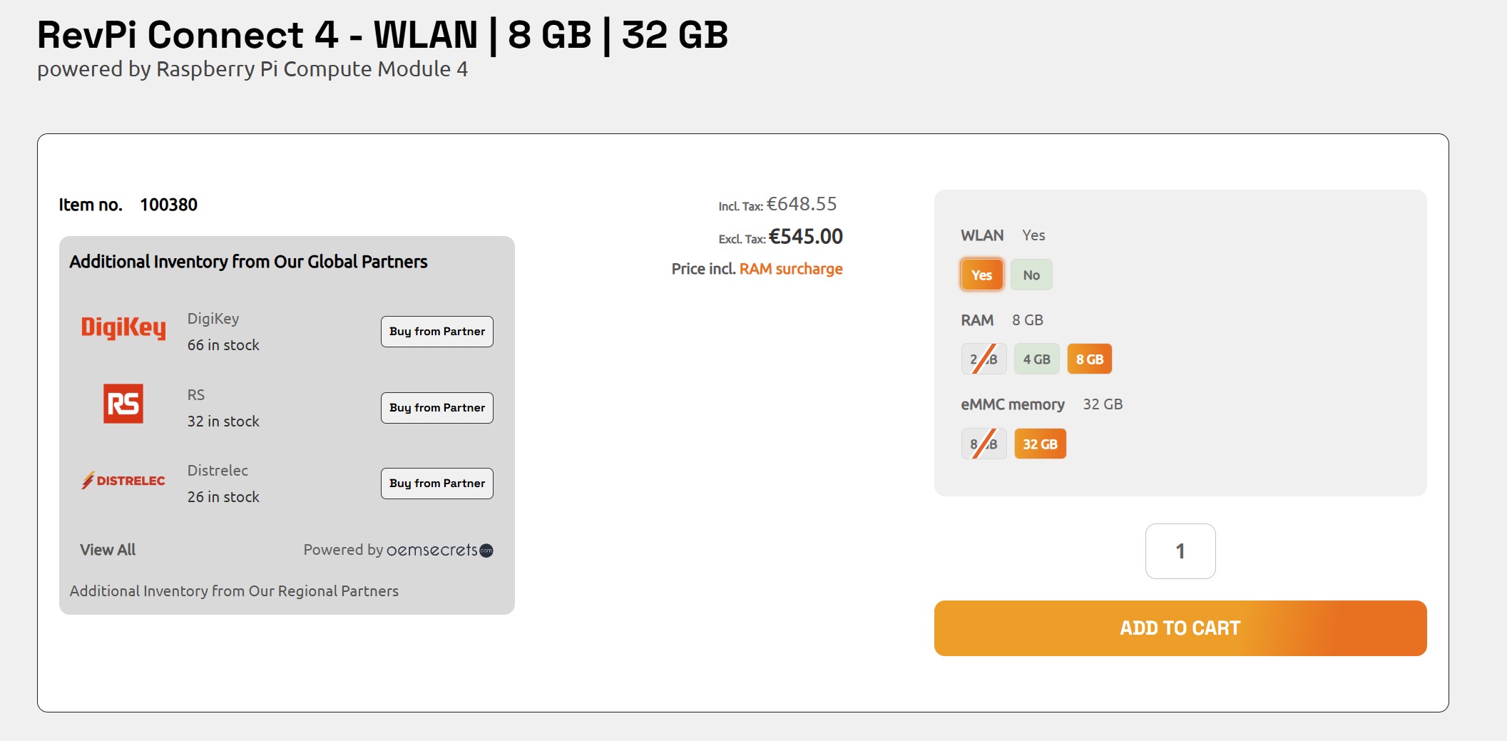 Revolution Pi Connect 4 pricing